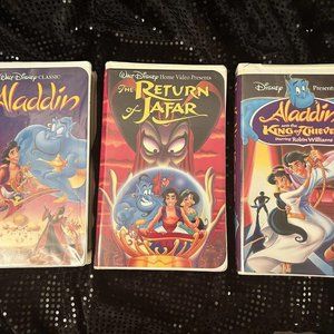Vintage Disney’s Aladdin & King of Thieves & Return of Jafar VHS Video Lot Of 3